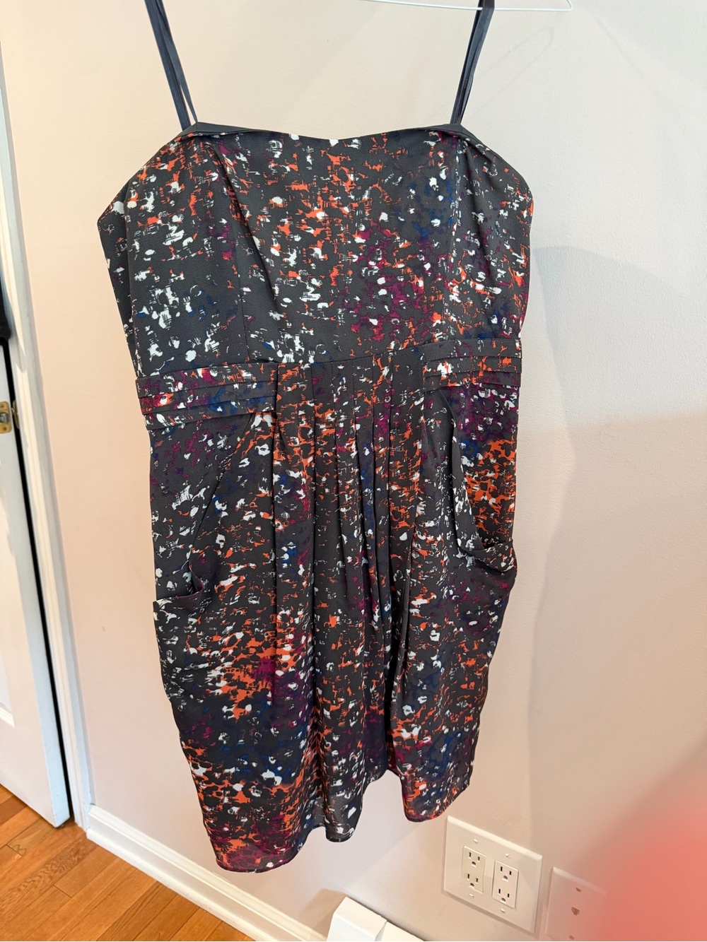BCBGeneration Gray Dress with Multicolor Abstract Splatter